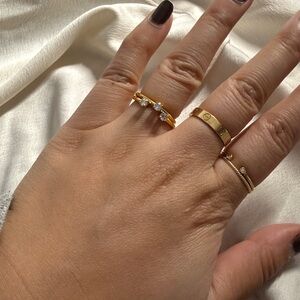 Jcrew set of rings diamond size 6